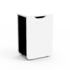 Poubelle de tri bois blanc/métal noir