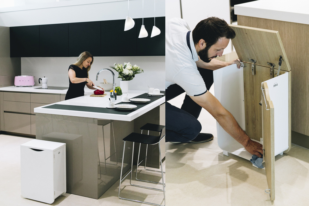 nettoyage poubelle design porte frontale